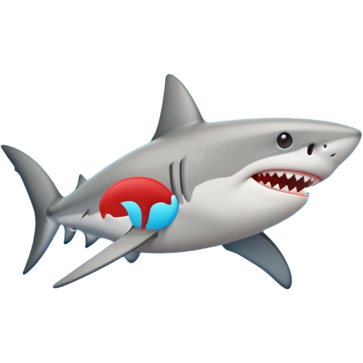 A shark emoji in the style of Apple emojis, with a simple and colorful design emoji
