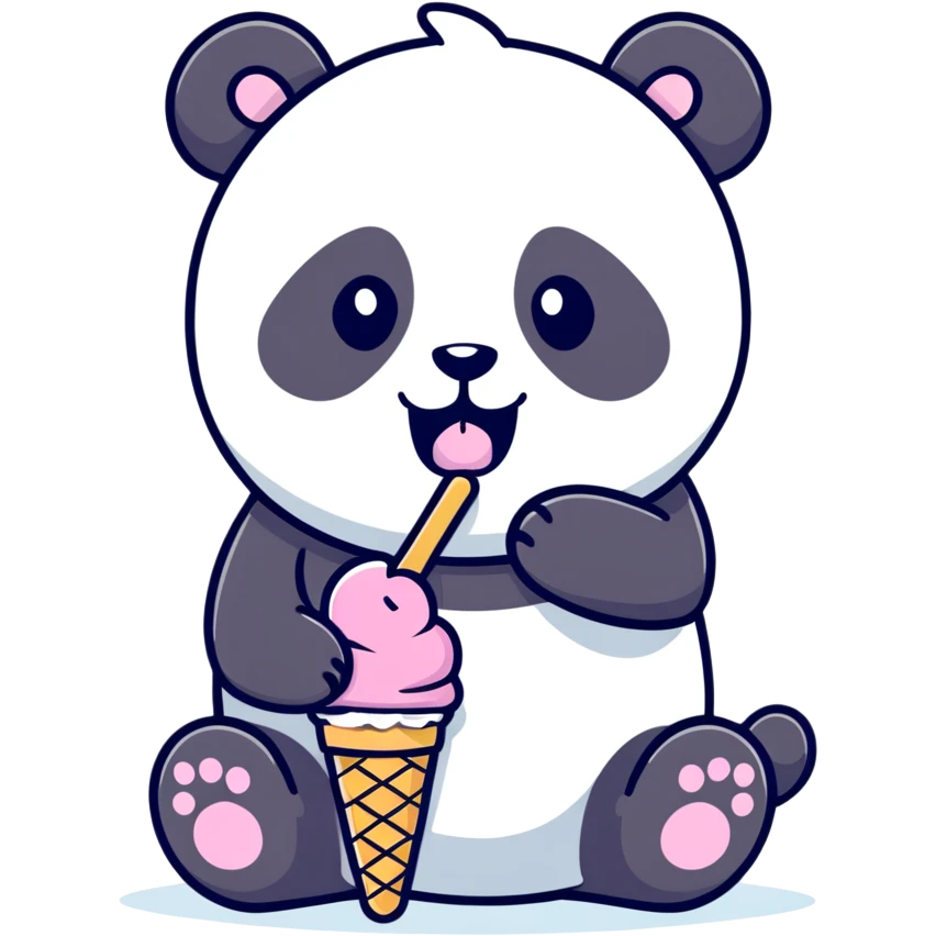 Panda eating ice cream emoji