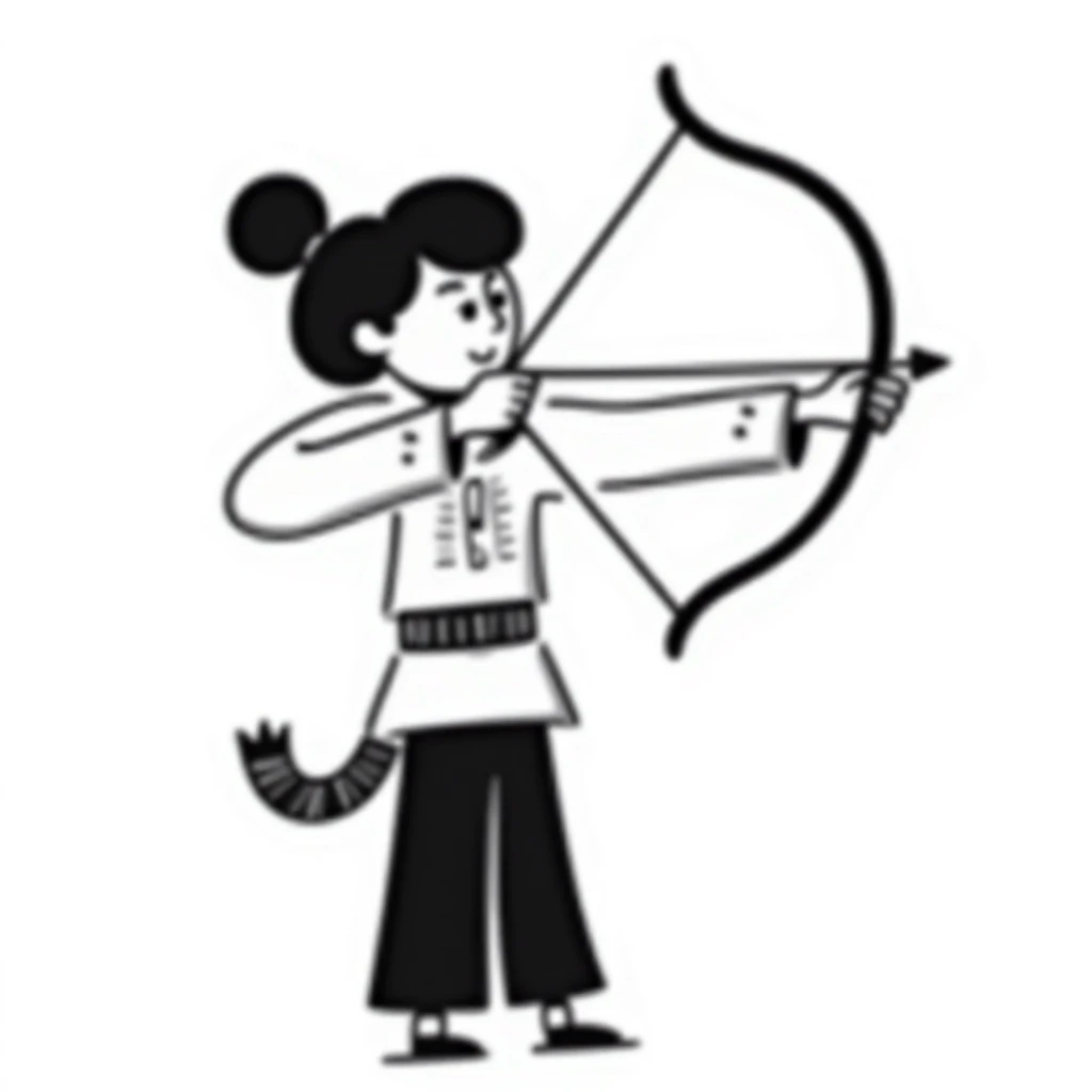 arco y flecha, hand drawn, sketch style emoji