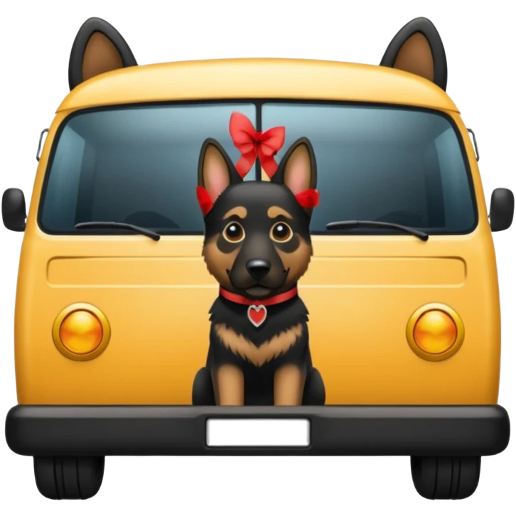Van with German shephard emoji