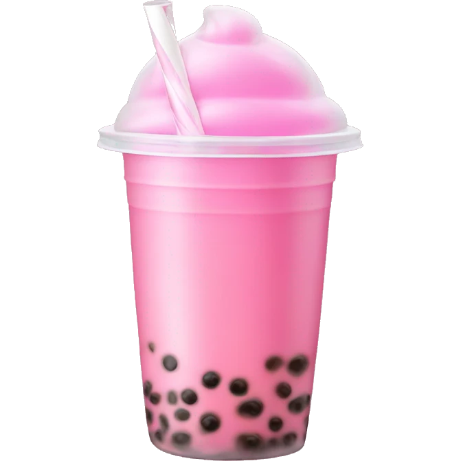 Bubble tea pink color emoji