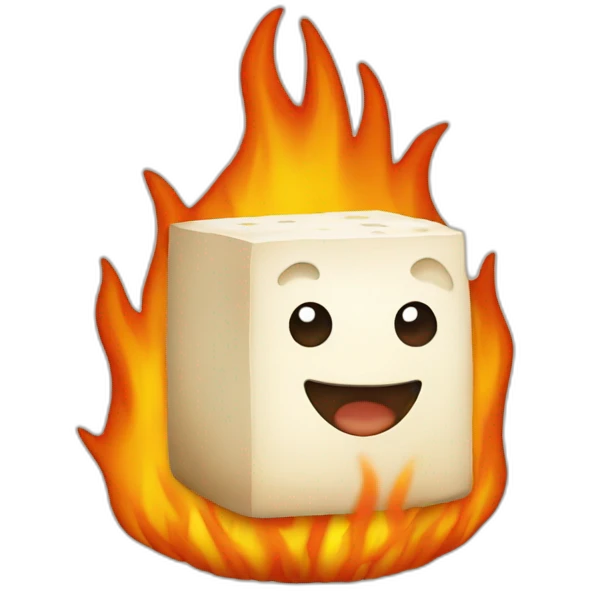tofu-on-fire emoji