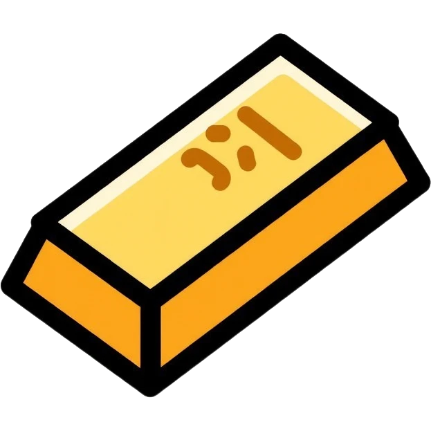 metal ingot, gold bar emoji