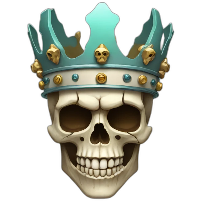 Skull king crown smile emoji