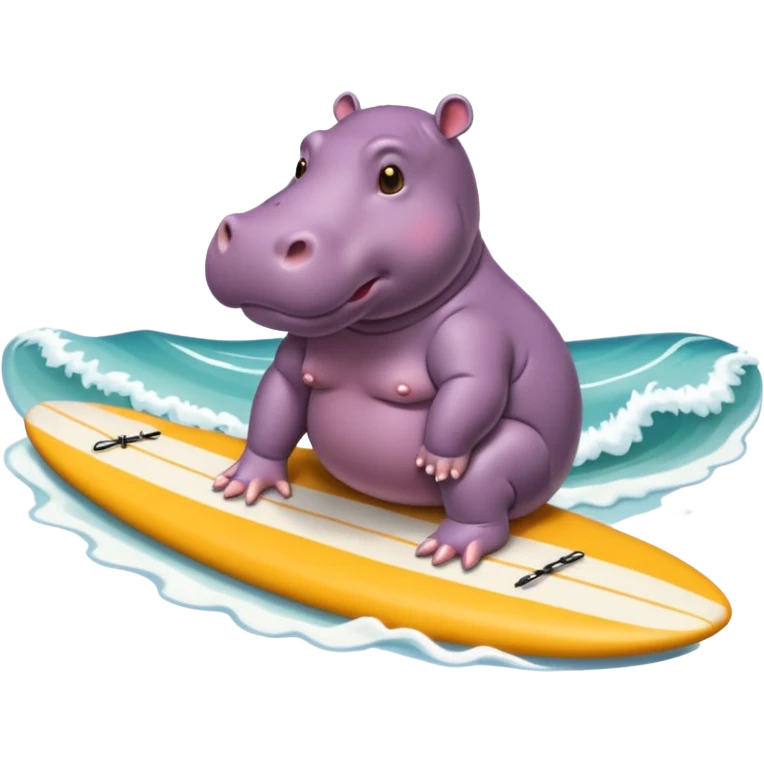 Hippo with surfside emoji