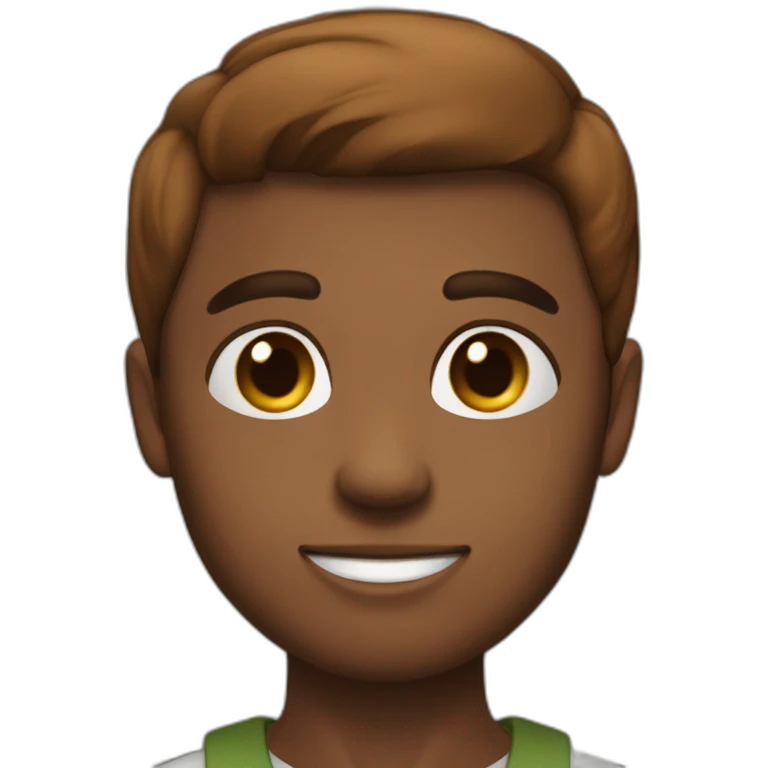 Garçon cheveux lisses marron yeux marron emoji