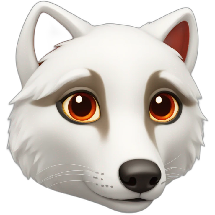 White Fox with red cheeks emoji