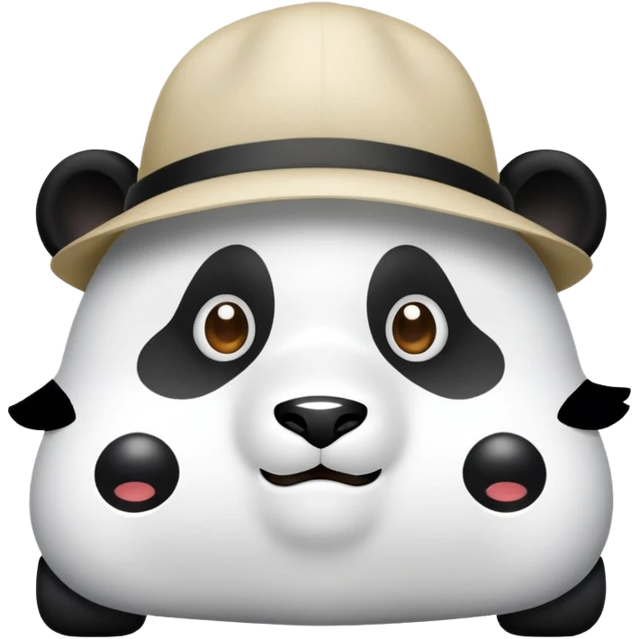 Une voiture avec des yeux de panda avec un chapeau  emoji