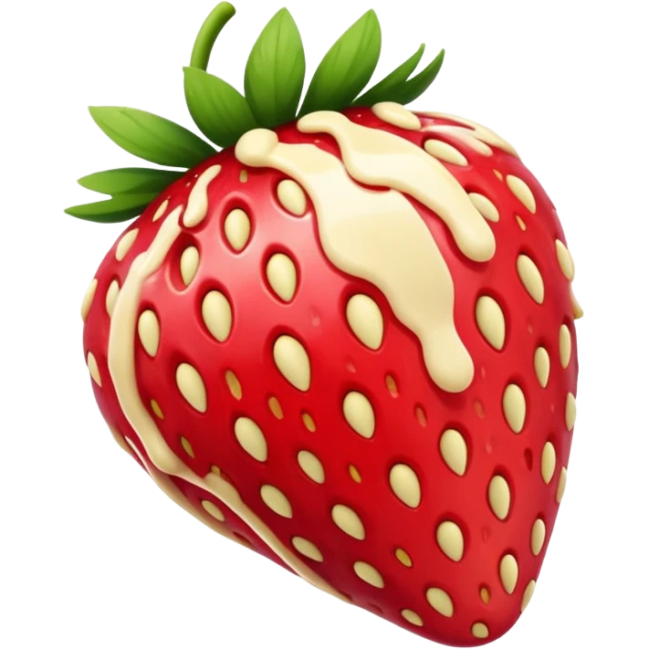 Strawberry with white chocolate emoji