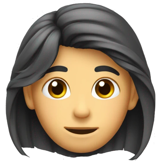 Tucks hair behind ear cutely emoji