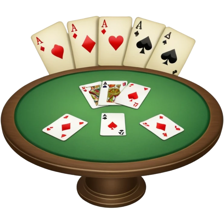Spades game card table with strategy emoji
