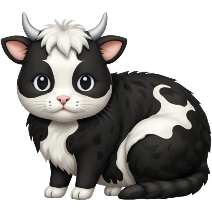 Cat black and white like a cow emoji