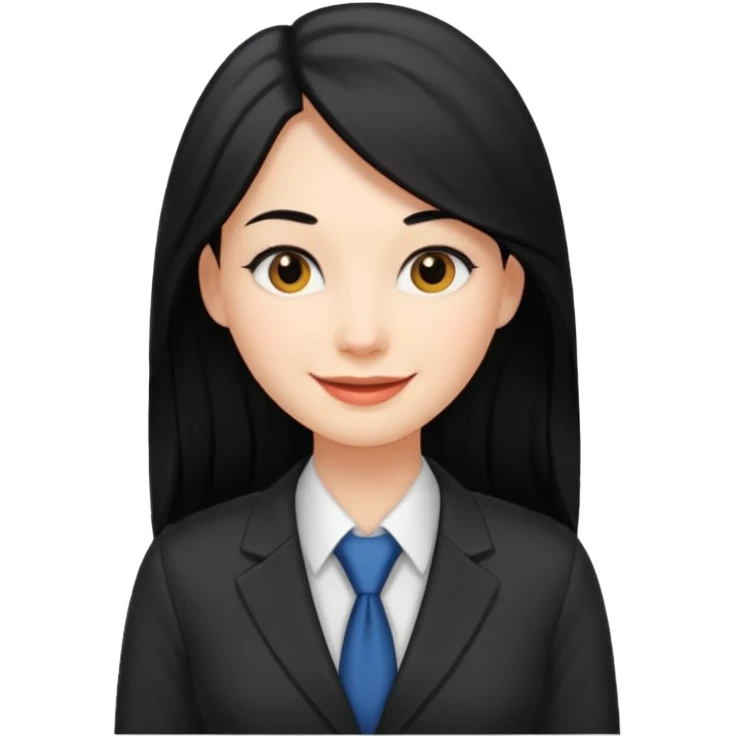 검정 긴머리에 청순한 직장인의 모습 emoji