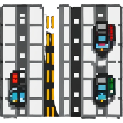 tiny simple road with crosswalk icon, modern colors, minimal details, small size emoji
