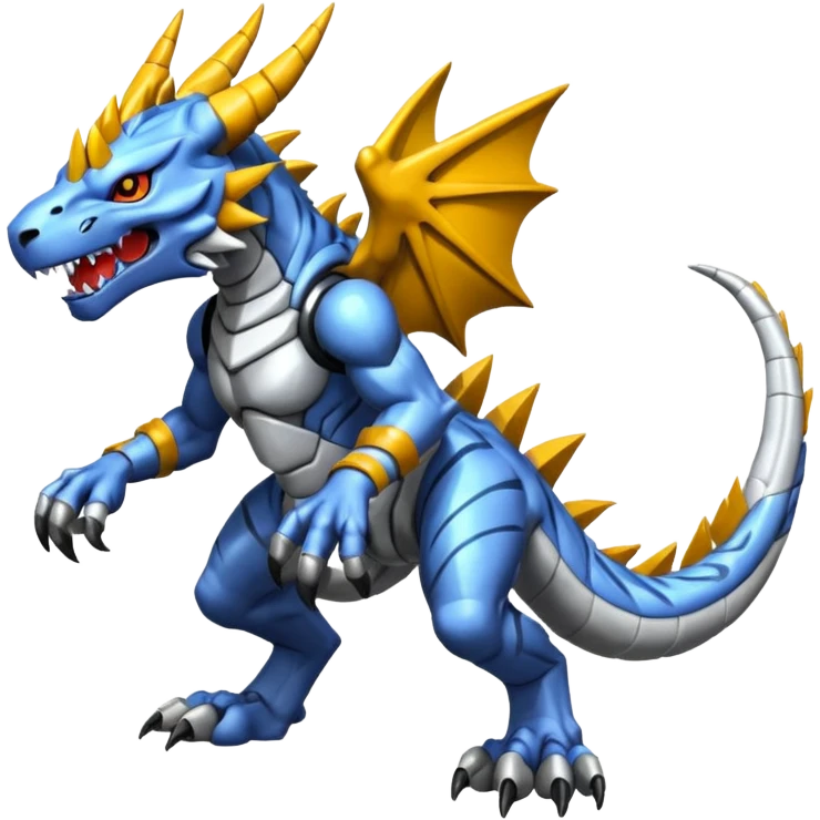  Cool Edgy Shiny Greymon-Wickerbeast-Weregarurumon full body emoji