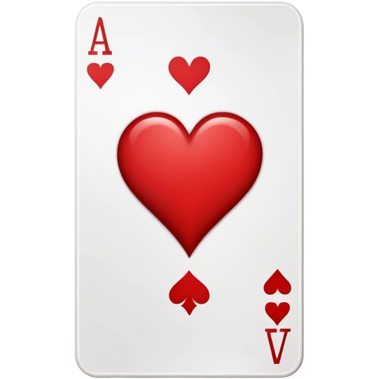 une carte de jeux avec un as de coeur dessus emoji