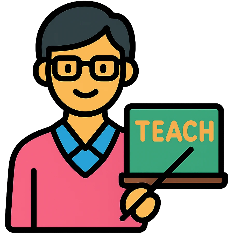 color outline icon of a teacher emoji