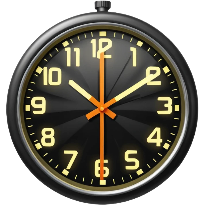 A close-up of a clock with sharply defined numbers and glowing hands, captured in dramatic lighting. The second hand is blurred into multiple trailing streaks to show rapid ticking, creating a sense of urgency and fast-passing time. emoji