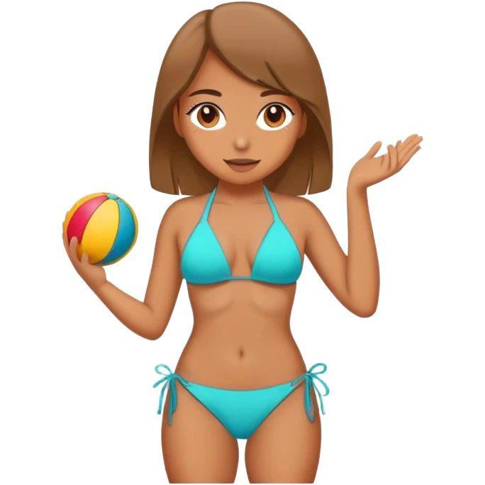 Girl with realistic body wearing a bikini emoji