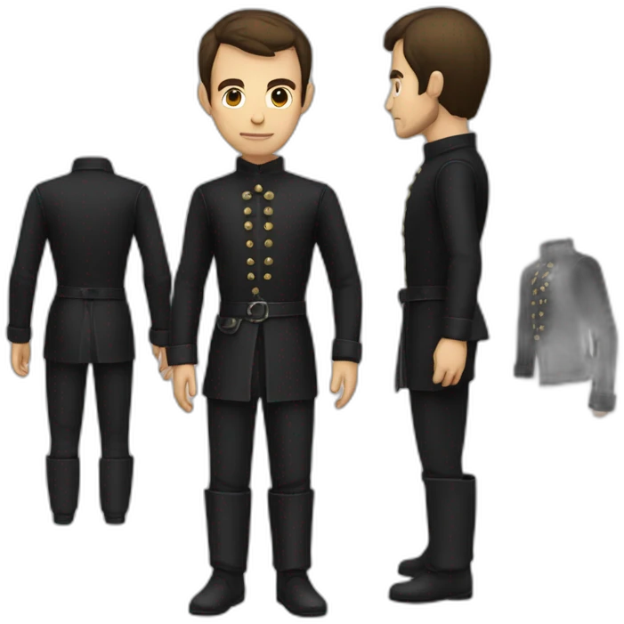 medieval evil spy putting normal clothes over a black suit emoji