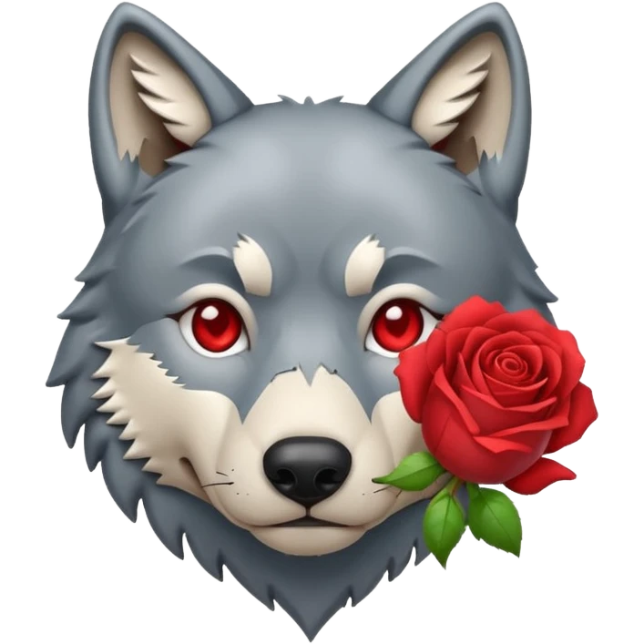 створи емодзі в стилі епл, поєднай 🐺🥀💔 emoji