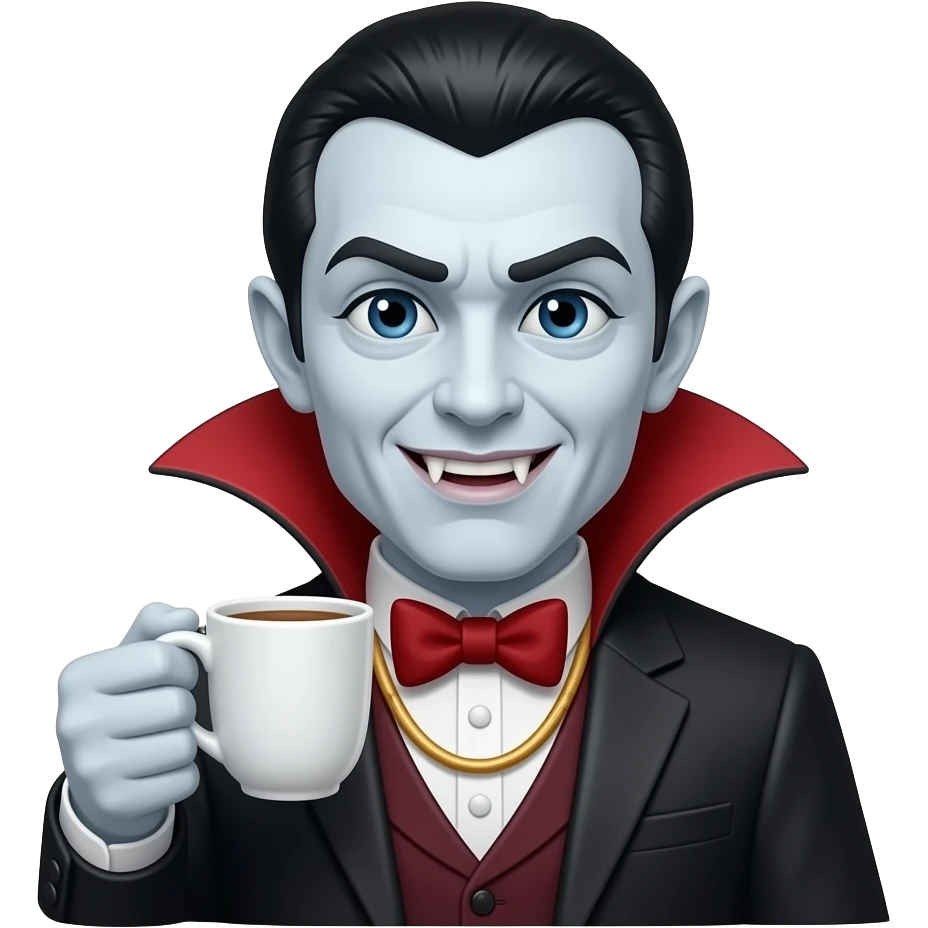 Dracula with dracula with cupcup emoji