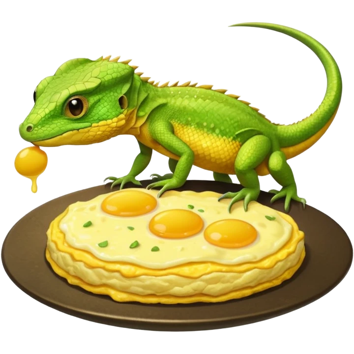 lizard eating omelette emoji