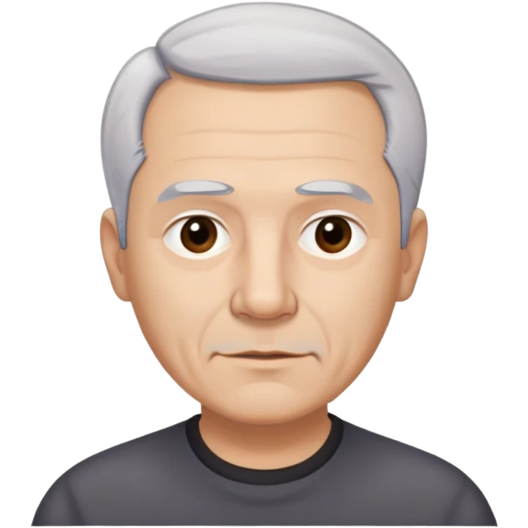 Front-facing portrait of René Monclova. Older Hispanic man with light complexion, round face, and wide jawline. Short gray-white hair with receding hairline. Expressive dark eyes, prominent eyebrows. Professional appearance. Wearing a dark shirt. emoji