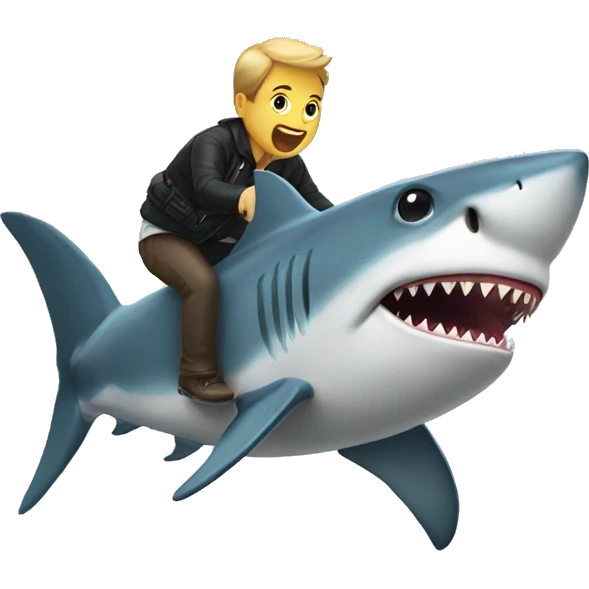 Riding a shark emoji