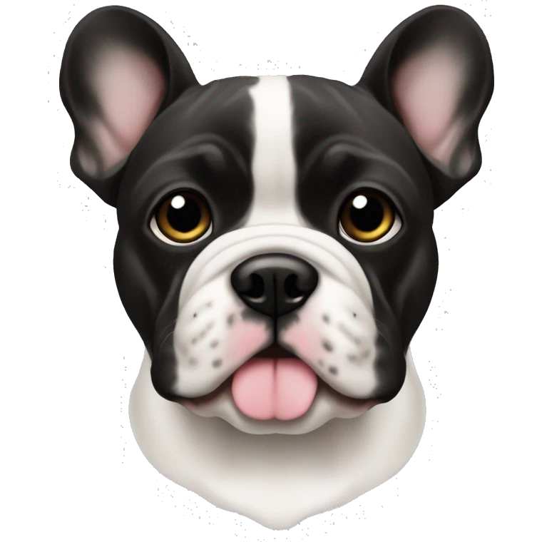 french buldog black face  and eyelashes white emoji