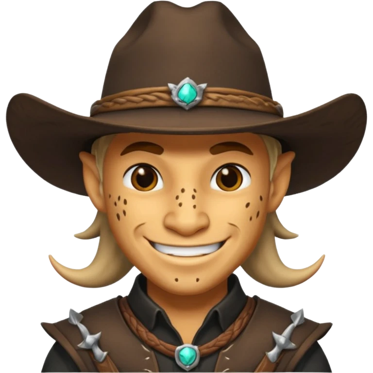 i want a dragonborn black with cowboy hat and smirk smile emoji