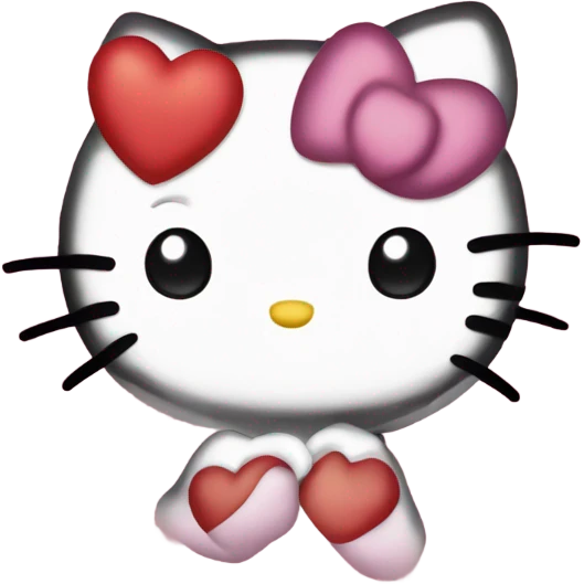 Hello kitty with hearts around her face emoji