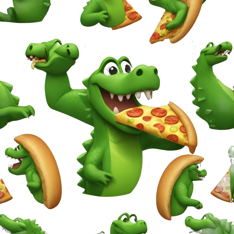 alligator loki eating a piece of pizza emoji