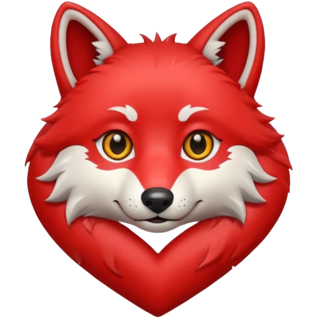 cute wolf inside heart emoji