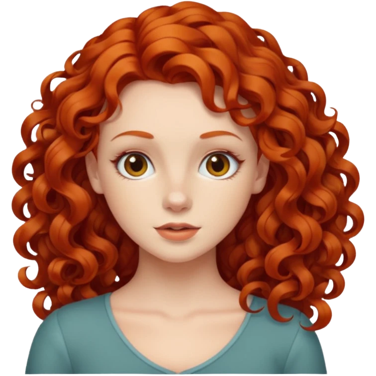 pelirroja definiéndose los bucles emoji