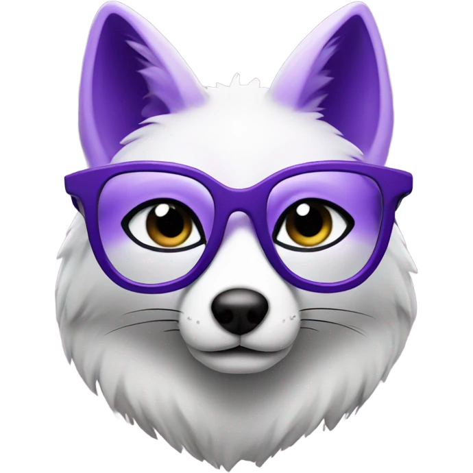 Purple Fox with glasses emoji