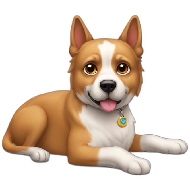 Chat sur un chien emoji