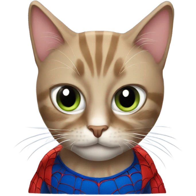 cat cosplaying spider man emoji