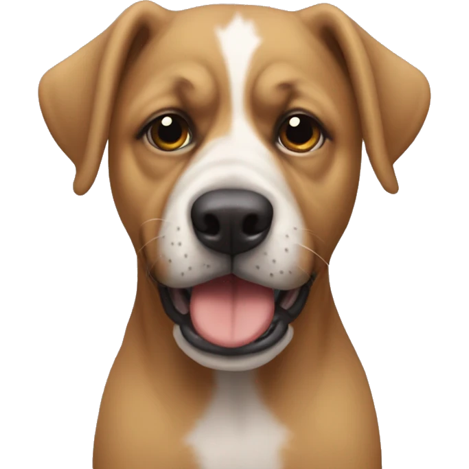 Perro con cara demente lamiéndose la nariz  emoji