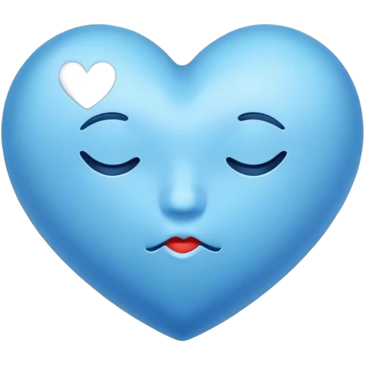 Bisous cœur bleu emoji
