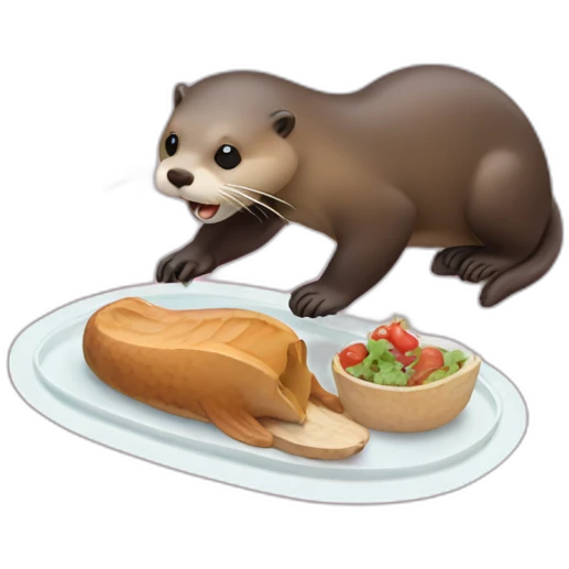 Otter having lunch emoji