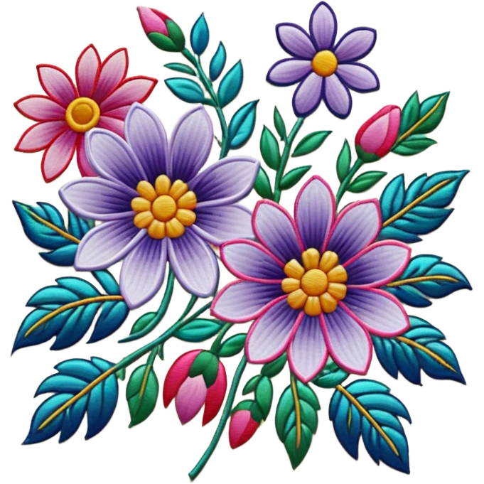 flower patterned embroidery canvas emoji