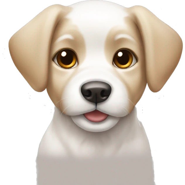 white puppy with tan patches emoji