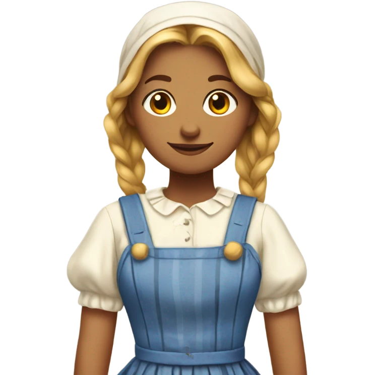 Milkmaid dress girl portrait  emoji