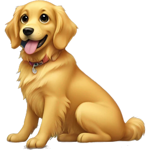 golden retriever on suitcase emoji