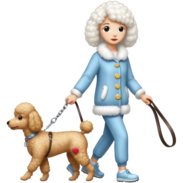 Walking with poodle emoji