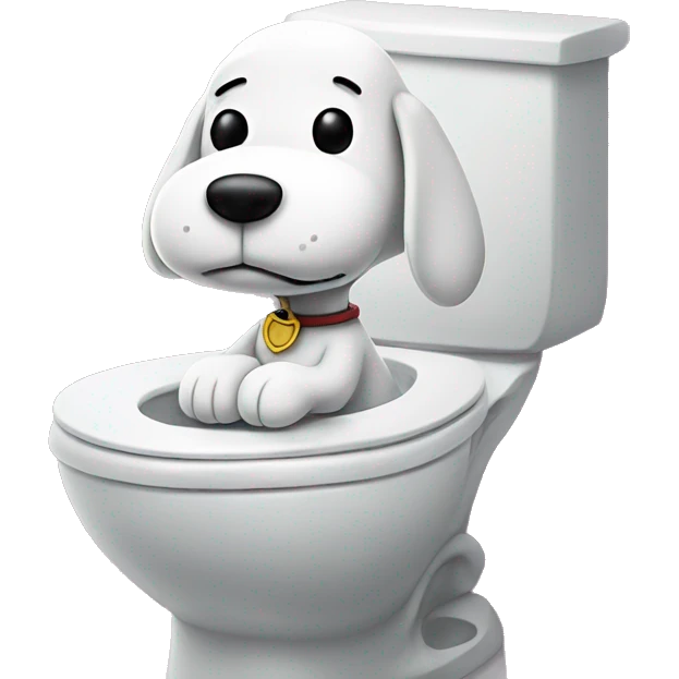 snoopy sitting on toilet emoji