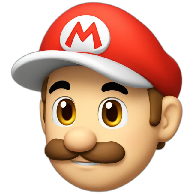 White Mario with Red hat emoji