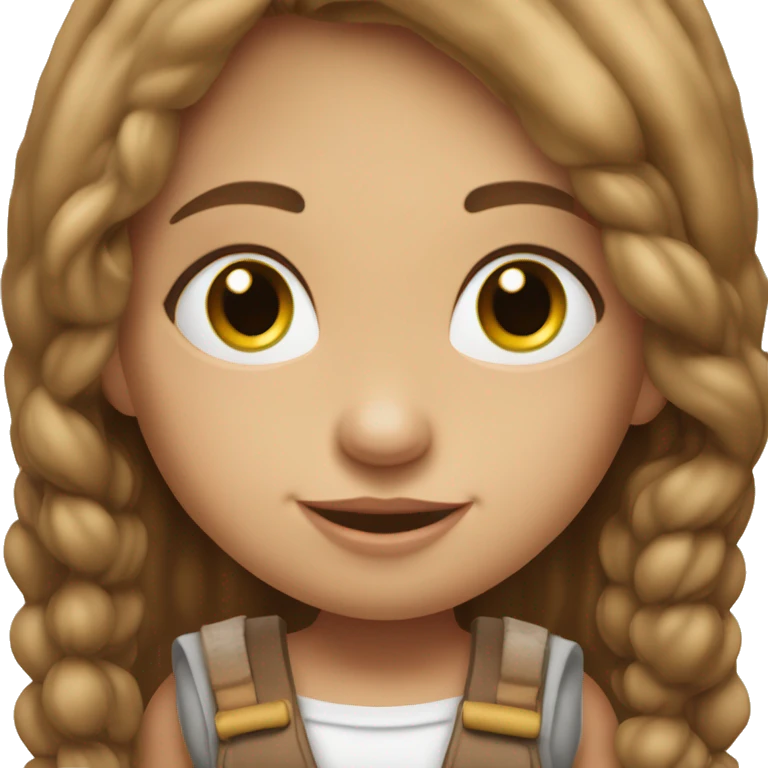 Niña de 2 años piel blanca y pelo café con 2 moños  emoji
