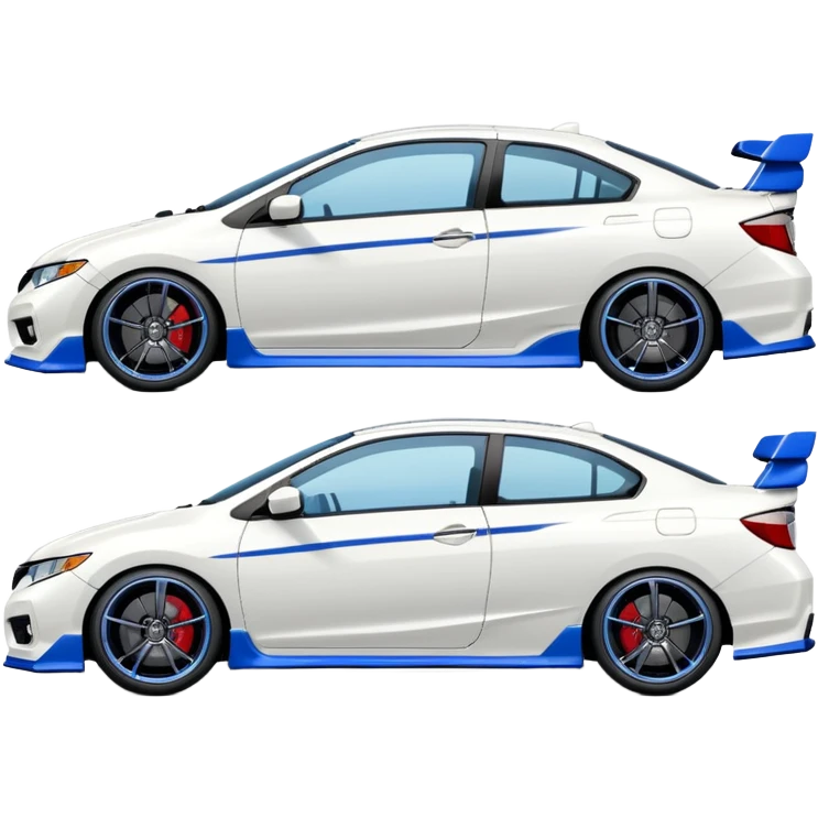 8th gen honda si white with blue spoiler emoji